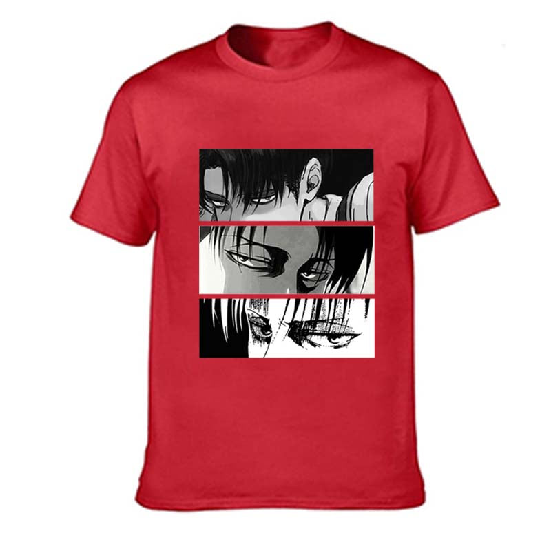 Women T-shirts Japanese Anime Attack On Titan Levi Ackerman Eye Punk Tops Summer Harajuku Oversized Gothic Short Sleeve T-shirt