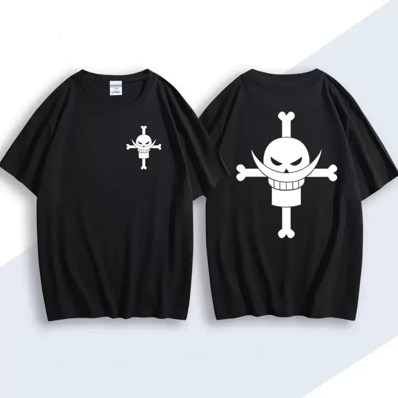 Pirate Ace Edward Newgate T-shirt Men Women One Piece Anime Cosplay Mens T Shirt Cotton Short-sleeve Tops Harajuku Clothing