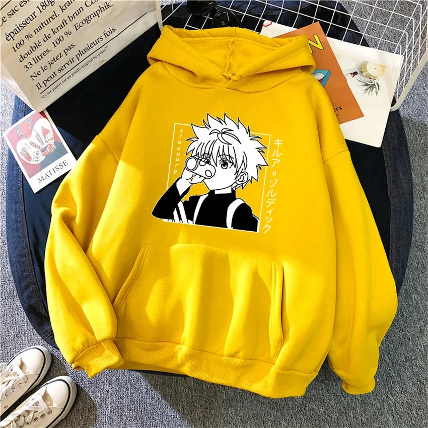 Hunter X Hunter  Anime Hoodie for Men Women Kurapika Manga Sweatshirts Fleece Autumn Winter Gothic Harajuku Hooded Pullover