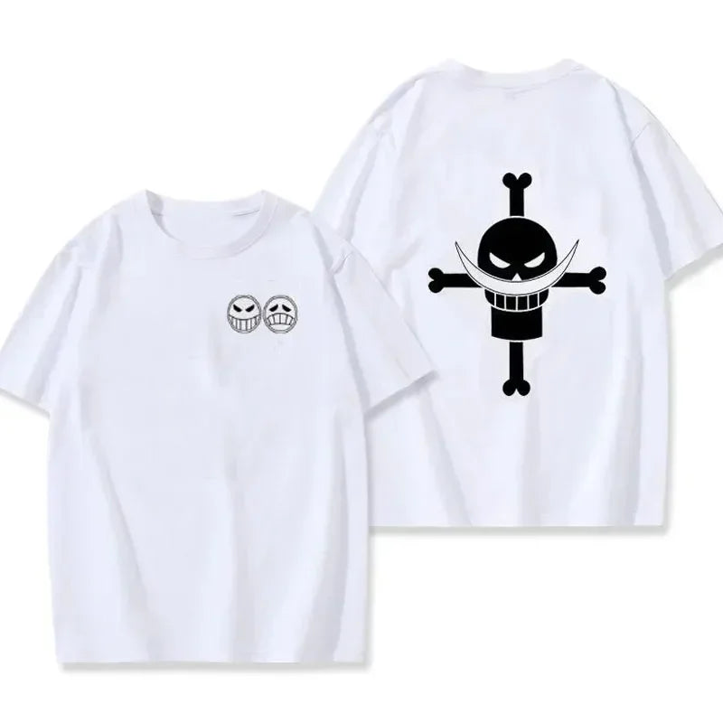 Pirate Ace Edward Newgate T-shirt Men Women One Piece Anime Cosplay Mens T Shirt Cotton Short-sleeve Tops Harajuku Clothing