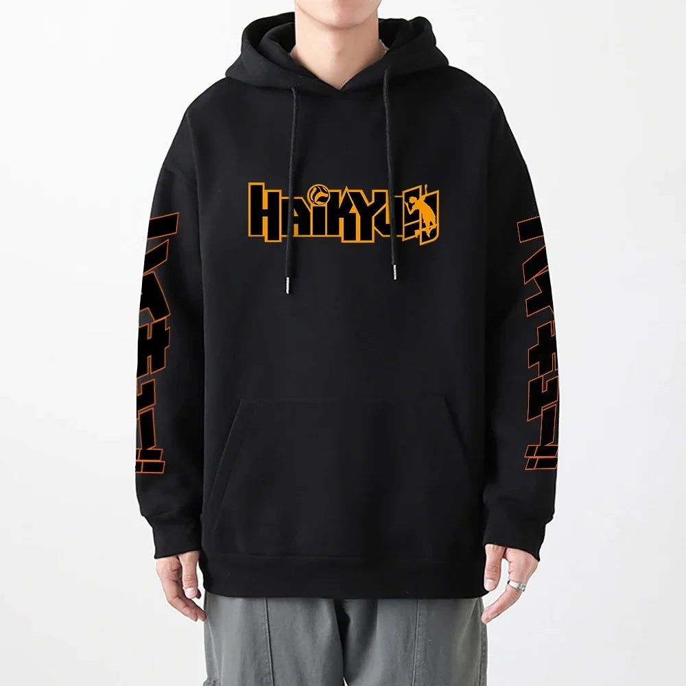 Japan Anime Haikyuu Manga Prints Hoodies Mens New Fashion Hoody Hip Hop Fleece Sweatshirts Crewneck Pullovers Cute Clothing Man