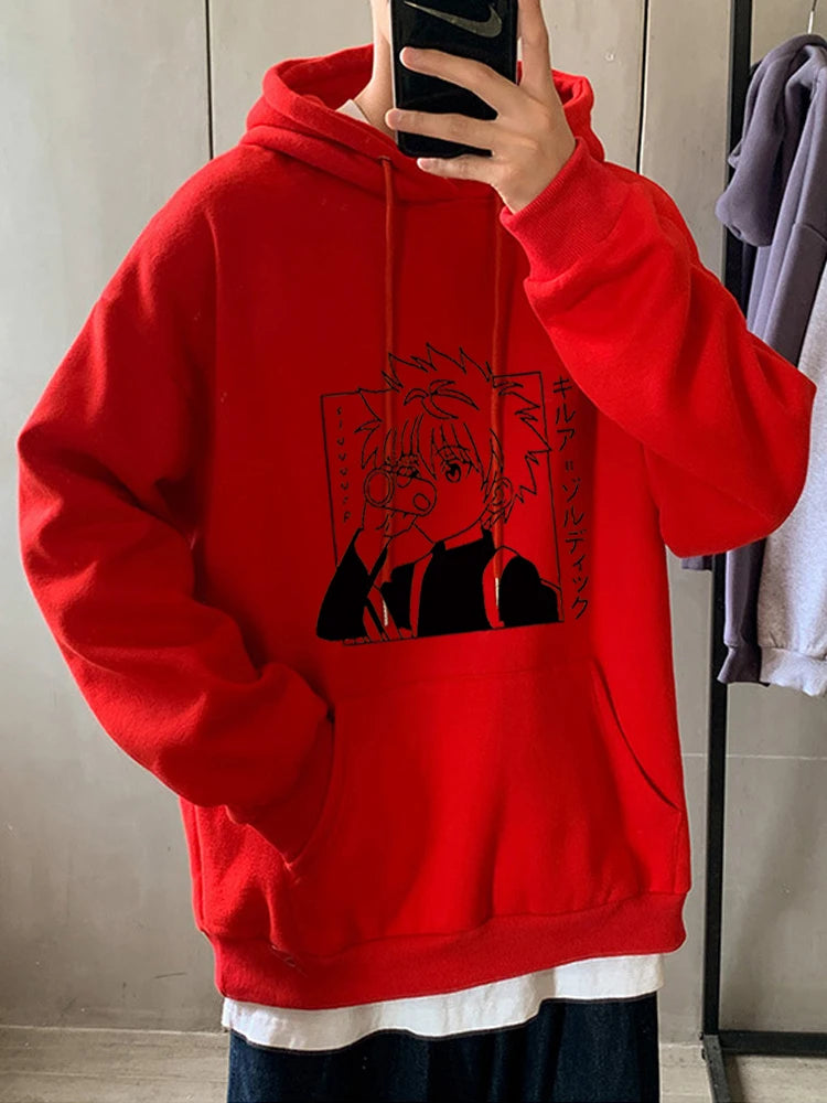 Hunter X Hunter  Anime Hoodie for Men Women Kurapika Manga Sweatshirts Fleece Autumn Winter Gothic Harajuku Hooded Pullover