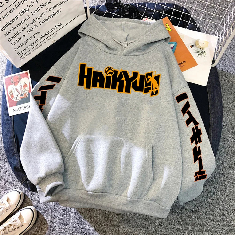 Japan Anime Haikyuu Manga Prints Hoodies Mens New Fashion Hoody Hip Hop Fleece Sweatshirts Crewneck Pullovers Cute Clothing Man