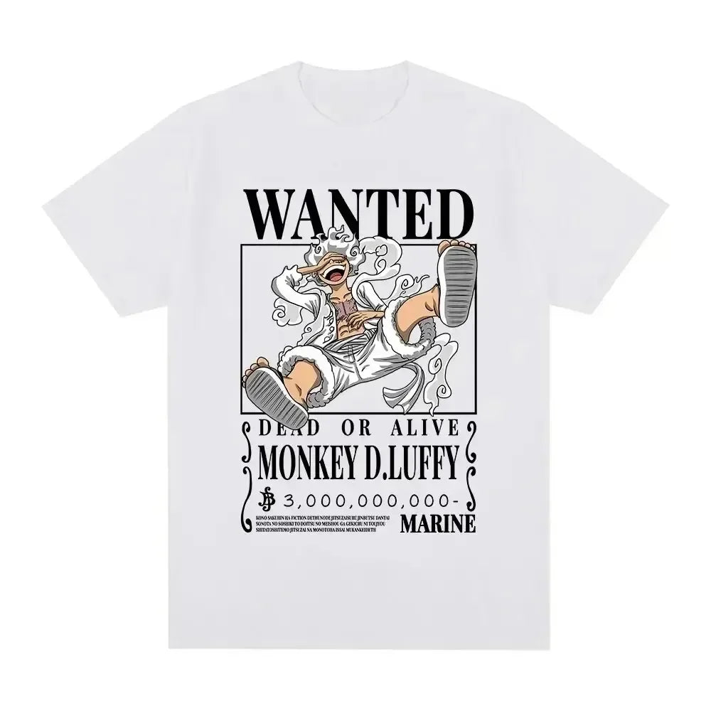 Luffy Gear 5 Men's T-shirt Japanese Anime One Piece Cartoon T Shirt Unisex Monkey D Luffy Harajuku Y2k Streetwear Men Clothing