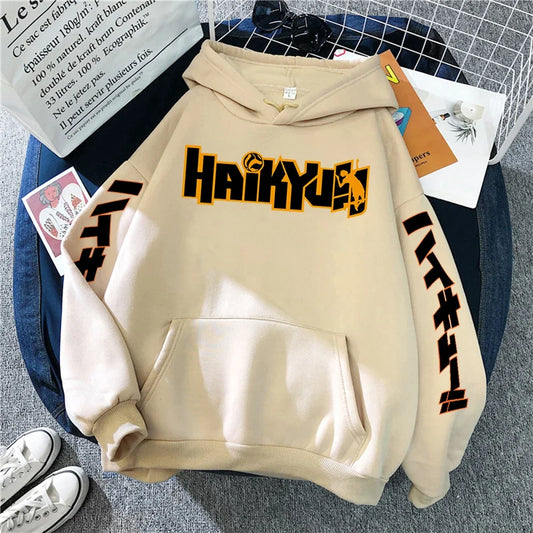 Japan Anime Haikyuu Manga Prints Hoodies Mens New Fashion Hoody Hip Hop Fleece Sweatshirts Crewneck Pullovers Cute Clothing Man