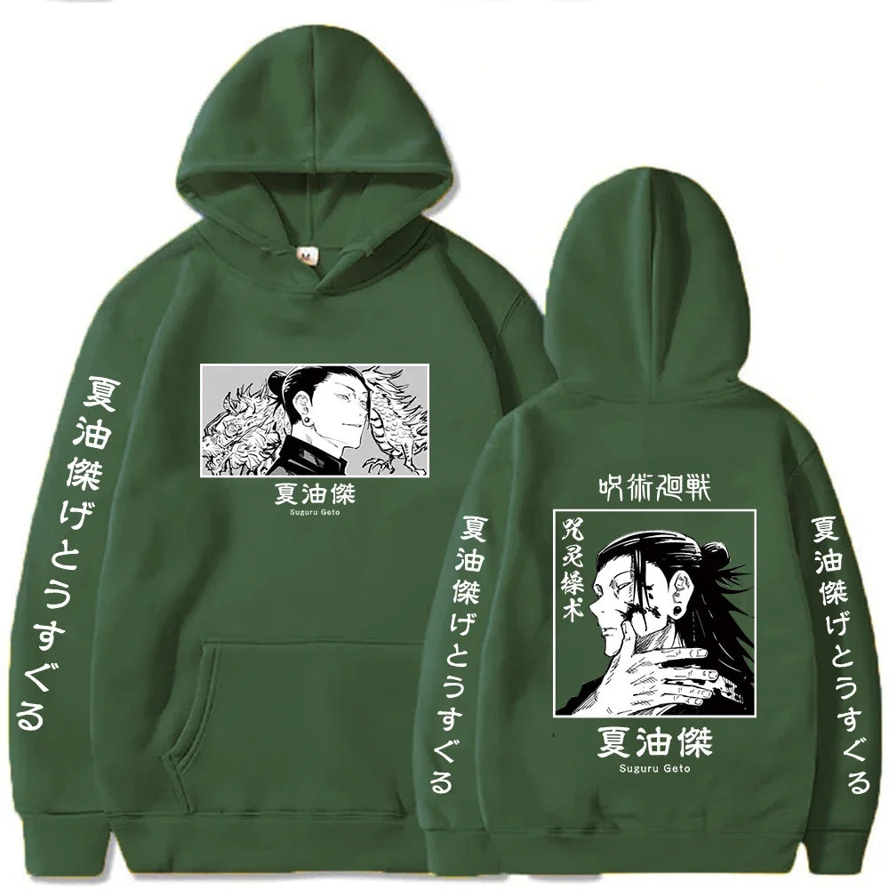 Hot Anime Jujutsu Kaisen Suguru Geto Hoodies Anime Harajuku Streetwear Pullover Tops winter Oversized Sweatshirts